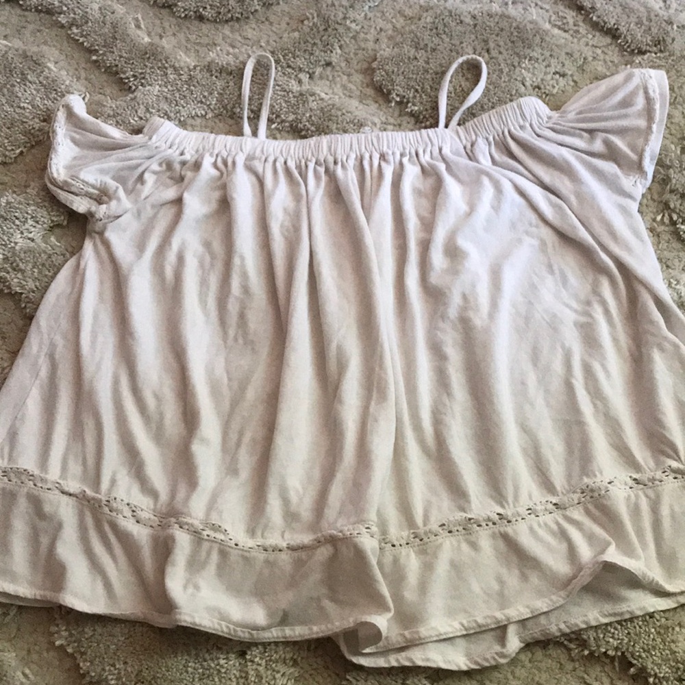 Tucker+Tate off shoulder white top (w/ straps) (L)